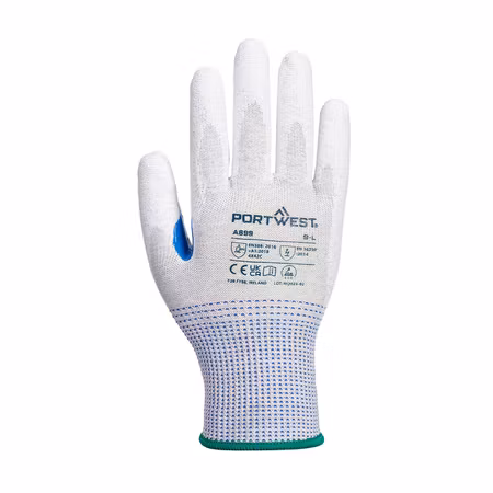 Skärskyddshandske ESD med PU-grepp, skärskydd nivå C – 12-pack | Portwest