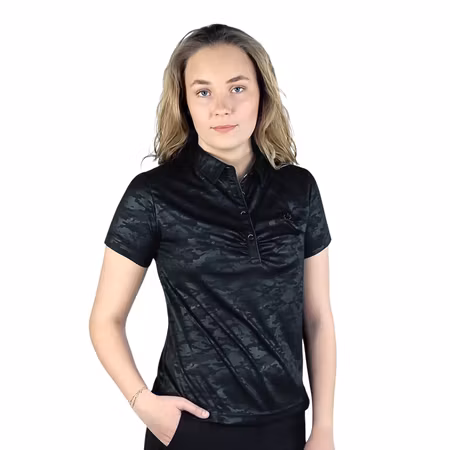 Stretchig golfpiké med ton-i-ton-mönster för dam - Rita | WHAT BUNKERS