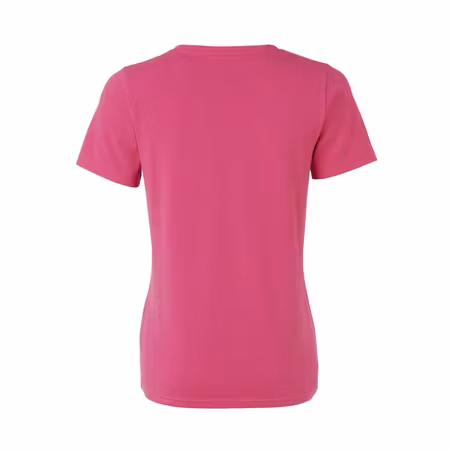Figurnära V-ringad T-shirt i ekologisk bomull - Scarlet | South West