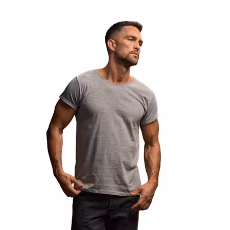 Figursydd T-shirt med uppvikta ärmar | Tee Jays