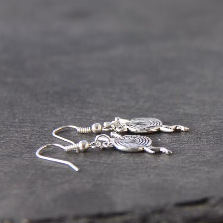 Knitting Needles and Yarn Dangle Earrings