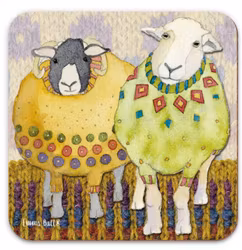 TWO WOOLLY SHEEP PATTERN SINGLE COASTER (UNDERLÄGG)