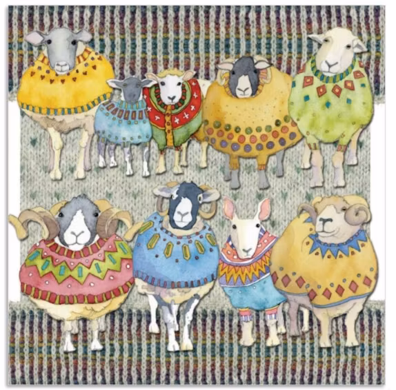 WOOLLY SHEEP BIG FAMILY GREETINGS CARD (HÄLSNINGSKORT)