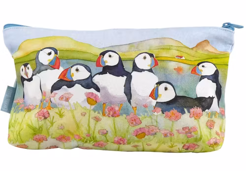 SEA THRIFT PUFFINS ZIPPED POUCH (PÅSE)