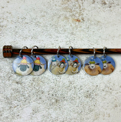 Happy Sheep Stitch Markers (set av 6) (MARKÖRER)