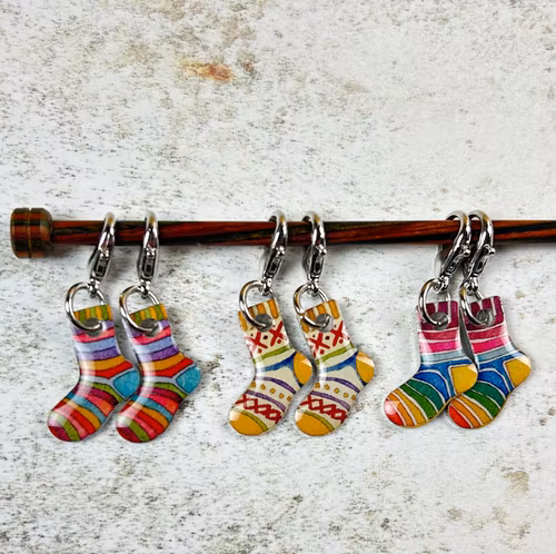 Sock Crochet Stitch Markers (SET OF 6) (MARKÖRER)