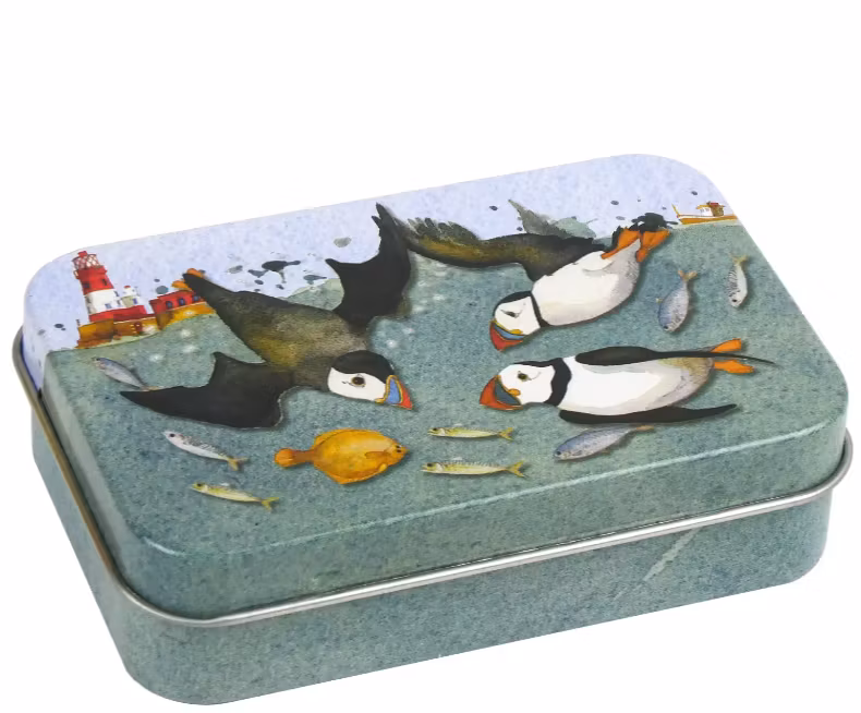 Diving Puffins Mini Rectangular Tin (ASK)