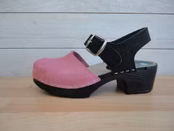 Cornelia mjuk, rosa o svart "nubuck"