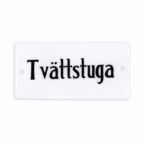 Emaljskylt "Tvättstuga"