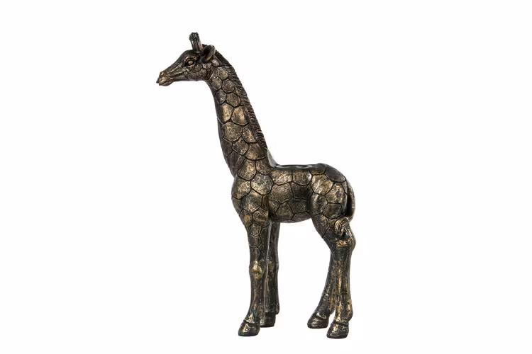 Giraffljusstake guldbrun / antik.