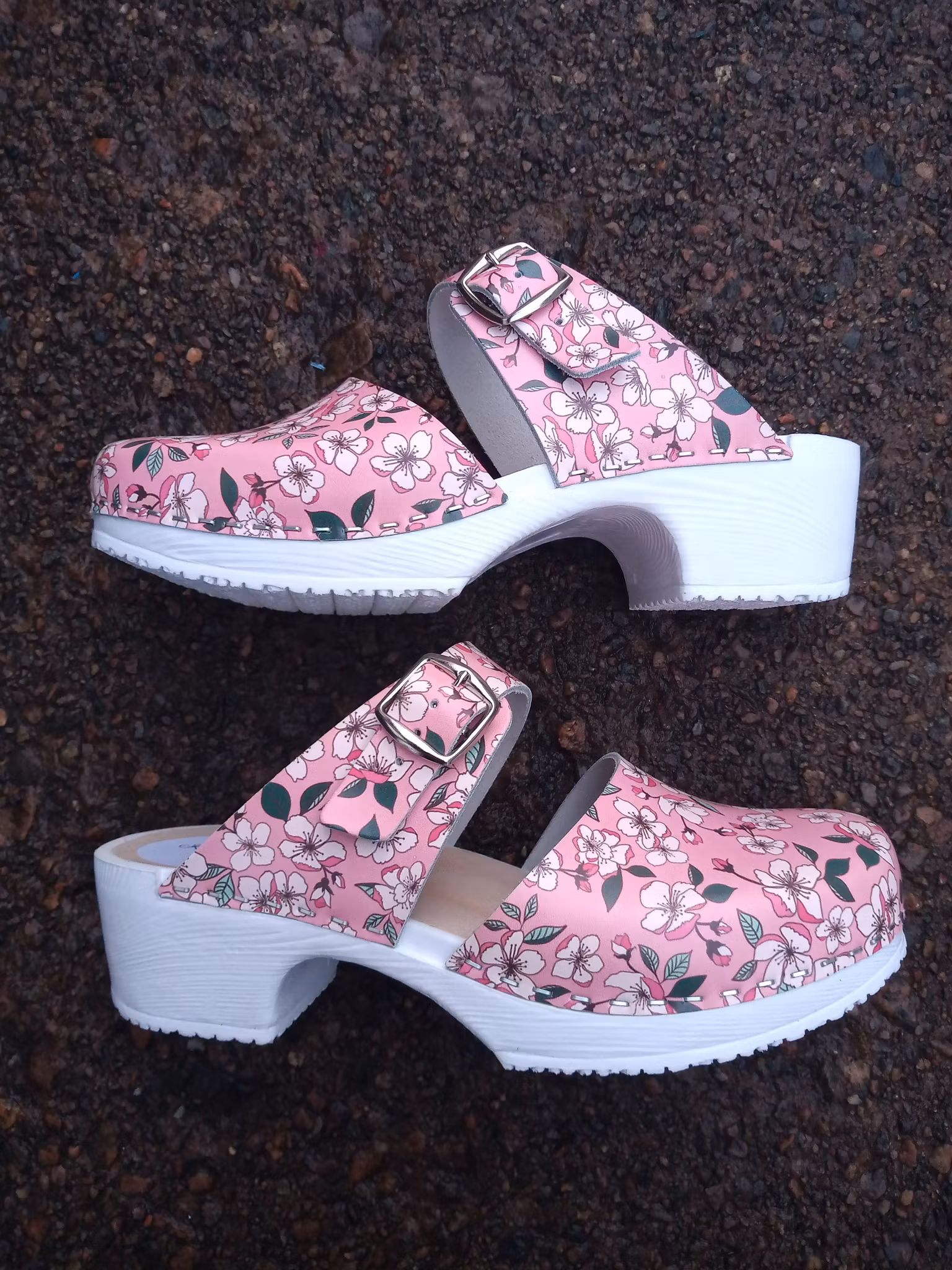 Kardemumma clogs Britta mjukbotten i rosa blomster