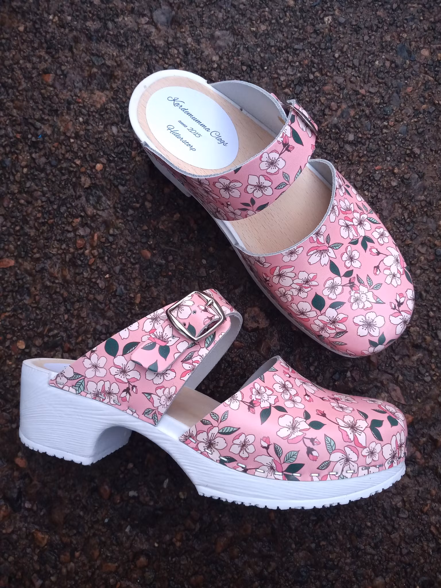 Kardemumma clogs Britta mjukbotten i rosa blomster