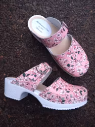 Kardemumma clogs Britta mjukbotten i rosa blomster