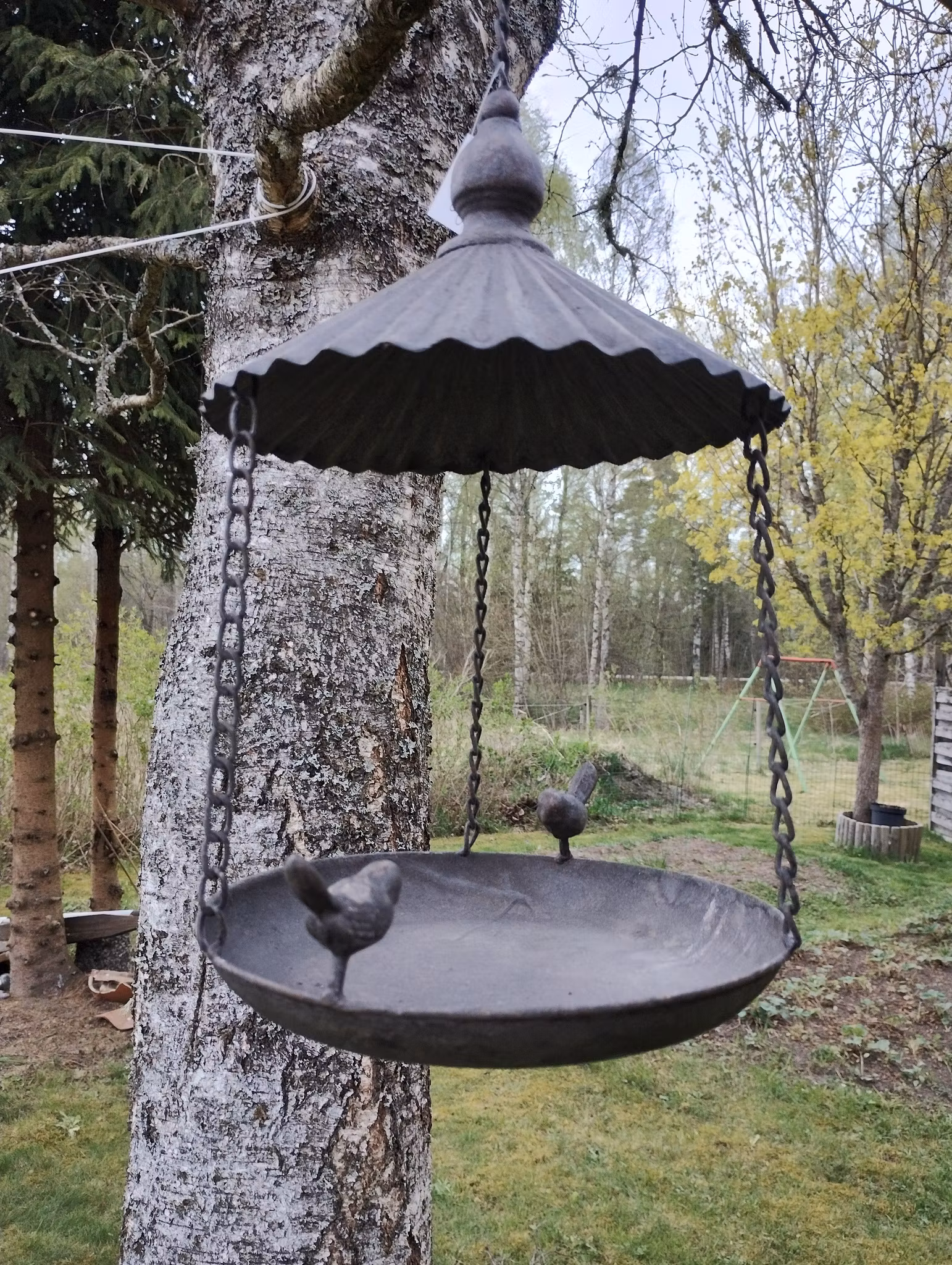 Fågelbad /matare i metall 🐦🐝🦋