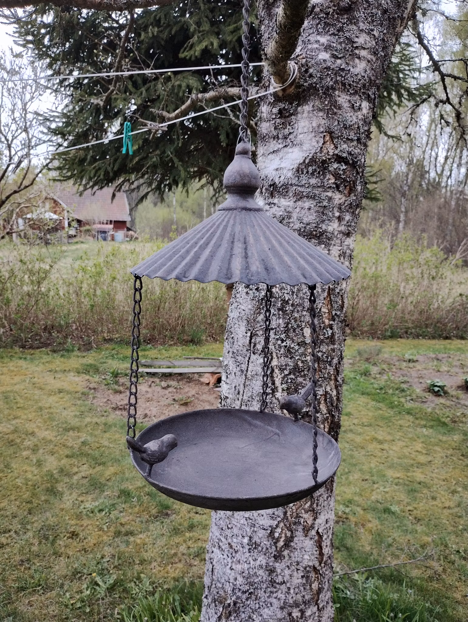 Fågelbad /matare i metall 🐦🐝🦋