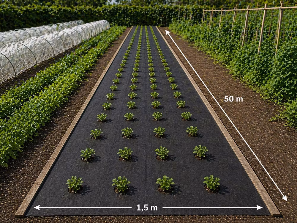 Marktäckväv 50g 1,5x30m – Ogräsduk svart | Agrotextil