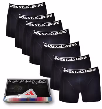 7 Pack Högstaberg Svarta Boxer Shorts-Kalsonger