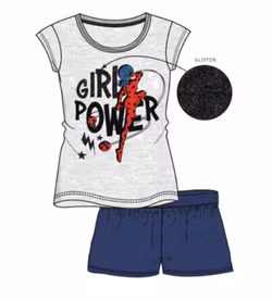 Ladybug and Black Cat kid är korta pyjamasar set