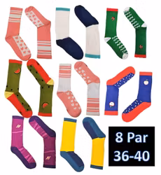 8 Par Tenis  Strumpor-Färgglada Socks Storlek 36-40