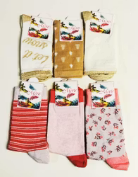 6 Par Dam Strumpor-Socks Storlek 35-38