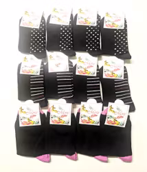 12 Par Dam Strumpor-Socks Storlek 35-38