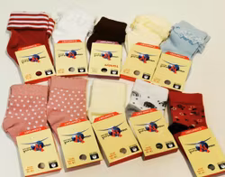 10 Par Barn-Baby strumpor 0-6 månad (14-16)