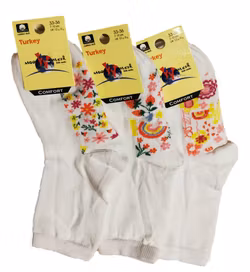 3 Par Barn-Baby strumpor 7-10 år (33-36)