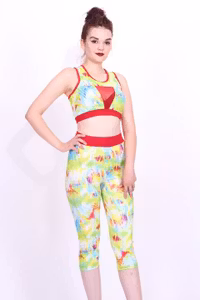 Träningskläder, Sport set -leggings -Bustier BH träningsset-tränings tights