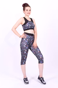 Träningskläder, Sport set -leggings -Bustier BH träningsset-tränings tights