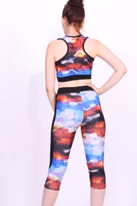 Träningskläder, Sport set -leggings -Bustier BH träningsset-tränings tights