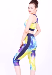 Gymkläder, Träningskläder, Sport set -leggings -Bustier BH -tränings tights