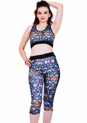 Träningskläder,, Gymkläder, Sport set -leggings -Bustier BH -tränings tights