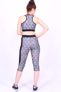 Gymkläder, Träningskläder, Sport set -leggings -Bustier BH -tränings tights