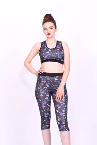 Träningsset, Träningskläder, Sport set -leggings -Bustier BH -tränings tights