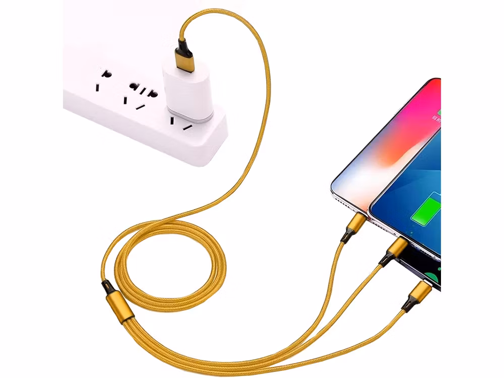 3-i-1 USB-kabel för telefon, lightning-kabel, iPhone