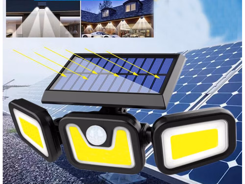 Solcellslampa 100 cob med skymningssensor