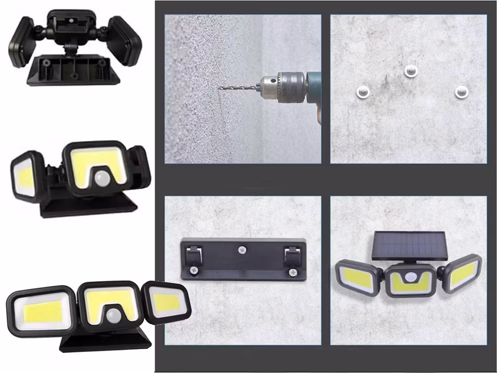 Solcellslampa 100 cob med skymningssensor