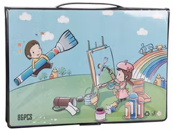 Komplett 86-delars Konstset i Väska - Perfekt för Små Konstnärer