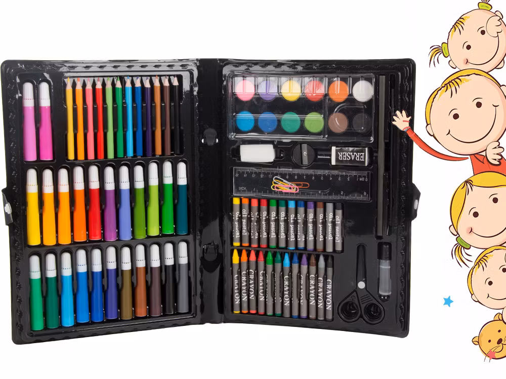 Komplett 86-delars Konstset i Väska - Perfekt för Små Konstnärer