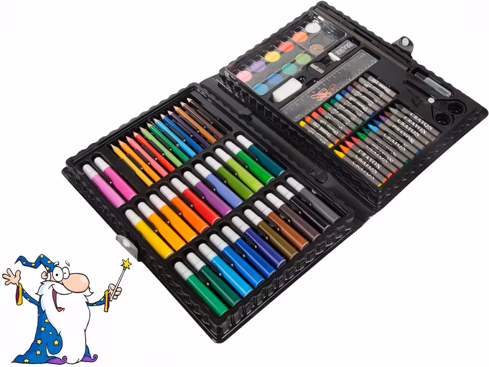 Komplett 86-delars Konstset i Väska - Perfekt för Små Konstnärer