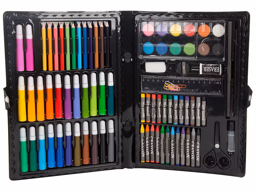 Komplett 86-delars Konstset i Väska - Perfekt för Små Konstnärer