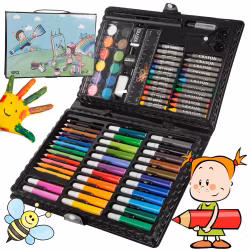 Komplett 86-delars Konstset i Väska - Perfekt för Små Konstnärer