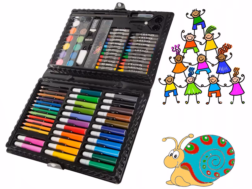 Komplett 86-delars Konstset i Väska - Perfekt för Små Konstnärer