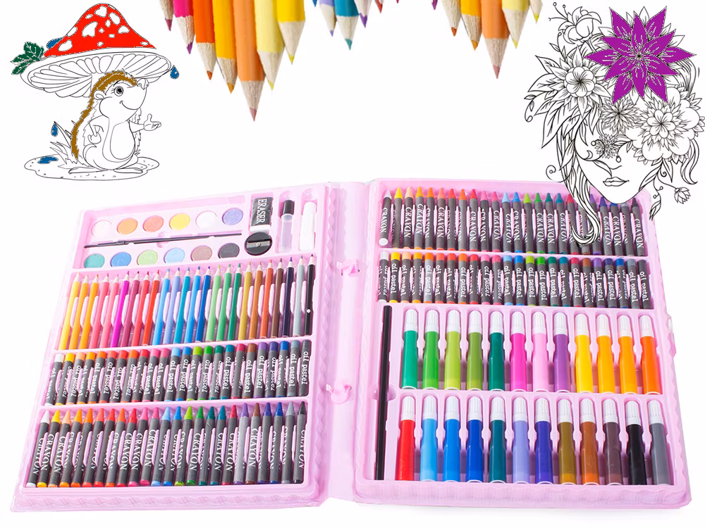 Multifunktionell 168st Super Art Set måla /Playcolor/Färgkritor multifärg