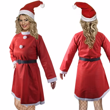 Jultomtekostym Fru Claus Klänning