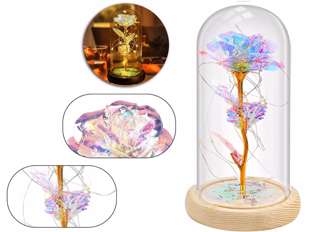 Evig ros i glasgåva LED-lysande glas