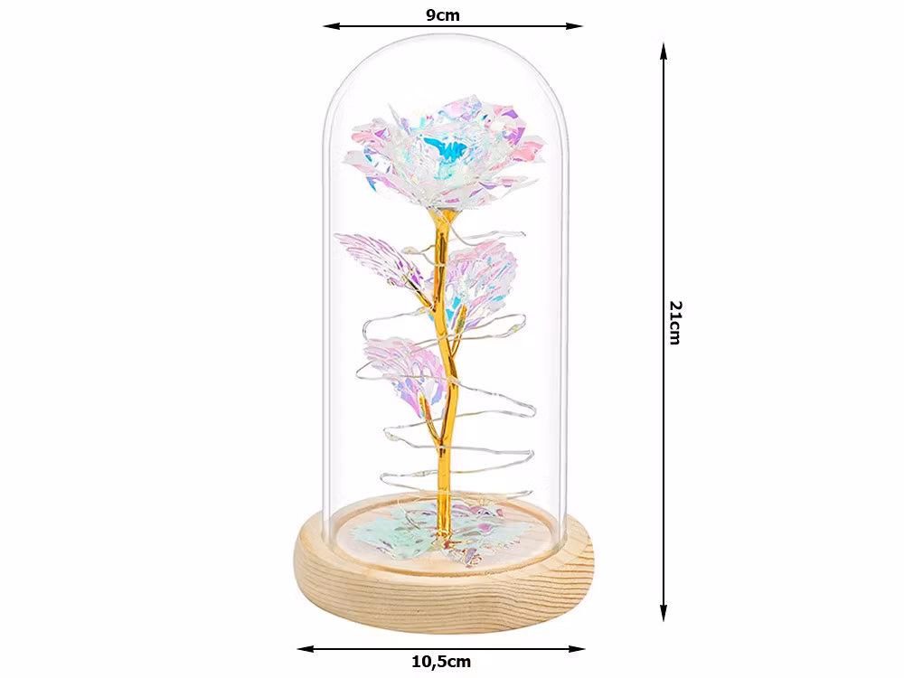 Evig ros i glasgåva LED-lysande glas