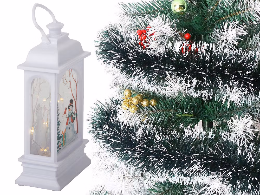 Jullykta lykta dekoration led dekoration målat glas snögubbe lykta