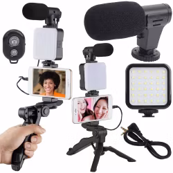 Smartphone Vlogging Kit med Stativ & Mikrofon