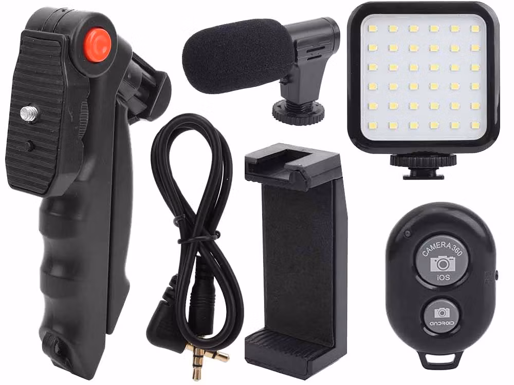 Smartphone Vlogging Kit med Stativ & Mikrofon